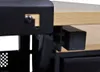 A close-up view of a black metal bracket attached to a wooden surface, with a screw visible. Náhľad obrázku produktu