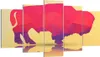Bild auf Leinwand - Leinwandbild - Bison Illustration Bunt Produktbild-Vorschau 1