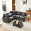 Gerades 4-Sitzer Corduroy Sofa mit Stauraum  unter den Produktbild-Vorschau 15