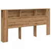 vidaXL Zagłówek łóżka z półkami Dąb Artisan 200x18,5x102,5 Podgląd zdjęcia produktu 1