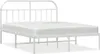vidaXL Bettgestell mit Kopfteil Metall Weiß 183x213 cm Produktbild-Vorschau 1