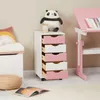 Rollcontainer LAGOS mit 5 Schubladen, Weiß/Rosa - Produktbild-Vorschau 4