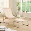 Outdoor Lounge Sessel mit Hocker, gepolstert, Stahlgestell, Produktbild-Vorschau 3