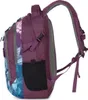 Side view of a purple backpack with a floral pattern. Produktbild-Vorschau