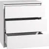 A white chest of drawers with three drawers, one of which is partially open. Produktbild-Vorschau