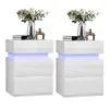 set de 2 tables de nuit avec LED,avec 3 tiroirs, LED Voir les images du produit 1