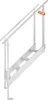 A silver-colored aluminum alloy ladder with two handrails, designed for boats, pools, or docks. Produktbild-Vorschau