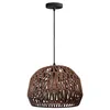 A hanging lamp with a brown woven shade. Anteprima dell’immagine prodotto
