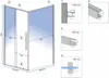 Diagrams and measurements of a shower cabin. Produktbild-Vorschau