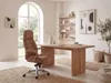 FineBuy Designer Bürostuhl Caramel Bezug Echtleder Produktbild-Vorschau 2