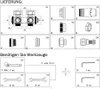 Diagrams showing parts and tools for a radiator valve installation. Produktbild-Vorschau