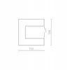 A diagram showing a corner wardrobe with dimensions. Produktbild-Vorschau