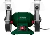 A front view of a green and black Parkside bench grinder on a white background. Produktbild-Vorschau