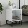 vidaXL Nočný stolík so sklenenými dvierkami biely 35x37x50 Náhľad obrázku produktu 3