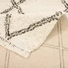 Hochflor Langflor Shaggy Teppich Boho Rauten Creme, Produktbild-Vorschau 3