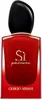 A product shot of a red Giorgio Armani perfume bottle with a black cap. Náhled obrázku produktu