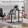 A modern office setup with a height-adjustable desk, monitors, and a chair. Náhled obrázku produktu