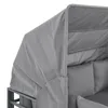 A close-up view of the canopy and cushions of a grey outdoor lounge set. Produktbild-Vorschau