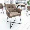 Exklusiver Design Stuhl LOFT Microfaser vintage taupe mit Produktbild-Vorschau 1