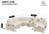 Merax XXL Modulares U-Form Sofa, L-Form Ecksofa Mit Hocker, Produktbild-Vorschau 7