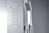 A close-up view of a modern shower panel with a handheld showerhead. Podgląd zdjęcia produktu