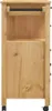 A side view of a wooden kitchen cart with wheels. Náhled obrázku produktu