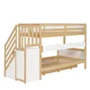Kinder-Etagenbett mit Rollbett, Stauraumtreppe, Fallschutz, Produktbild-Vorschau 21