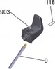 An exploded view of a product part with labels pointing to different components. Produktbild-Vorschau
