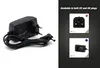 A product shot of a power adapter with a separate section showing different plug types. Produktbild-Vorschau