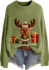 ASKSA Damen Weihnachtspullover,Strickpullover Rundhals Produktbild-Vorschau 1