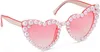 Lunettes de soleil cœur avec perles 13x13x5cm plastique Voir les images du produit 1