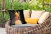 MuchoWow® Outdoor Kissen - Ananas - Gold - Farbe - Schwarz Produktbild-Vorschau 3