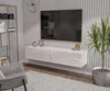 Meuble TV Suspendu Blanc Brillant 180x35x40 cm 2 Modules Voir les images du produit 2