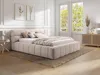Bett mit Box 180 x 200 cm - Stoff - Dunkelblau + Matratze - Produktbild-Vorschau 4