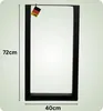 A black metal table leg frame with dimensions indicated. Produktbild-Vorschau