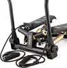 A close-up view of a black and gold stepper machine with resistance bands. Voir les images du produit
