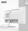 The back of a white MSI monitor on a white and gray background. Produktbild-Vorschau