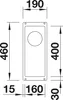 A technical drawing with dimensions for a product. Anteprima dell’immagine prodotto