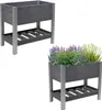 Hochbeet mit Ablage 79x46x74 cm 65 Liter Holzoptik robust Produktbild-Vorschau 1