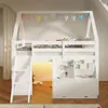 Letto a soppalco MODFU, 140x200, a forma di casetta, per Anteprima dell’immagine prodotto 3