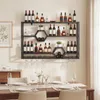 COSTWAY, scaffale a parete a 3 livelli per vino, porta Anteprima dell’immagine prodotto 2