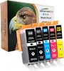 A multi-pack of ink cartridges and their packaging, featuring an eagle's head. Produktbild-Vorschau