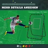 A soccer player kicking a ball towards a rebounder net, with diagrams and text overlay. Náhled obrázku produktu