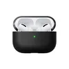A pair of white AirPods Pro earbuds are shown inside their open black charging case. A small green LED light is visible on the front of the charging case. Anteprima dell’immagine prodotto