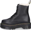 A black Dr. Martens boot with a platform sole and white fur lining. Anteprima dell’immagine prodotto
