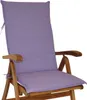 A close-up of a purple cushion on a wooden garden chair. Produktbild-Vorschau