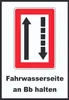 Fahrwasserseite an Backbord halten Symbol und Text A3 Produktbild-Vorschau 1