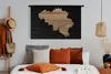 MuchoWow® Wandteppich Wandbehang Karte - Belgien - Holz Produktbild-Vorschau 4