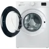 A white Indesit washing machine with the door open, showing the drum. Produktbild-Vorschau