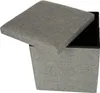 Pouf pieghevole con vano portaoggetti grigio 38x38x38cm Anteprima dell’immagine prodotto 3